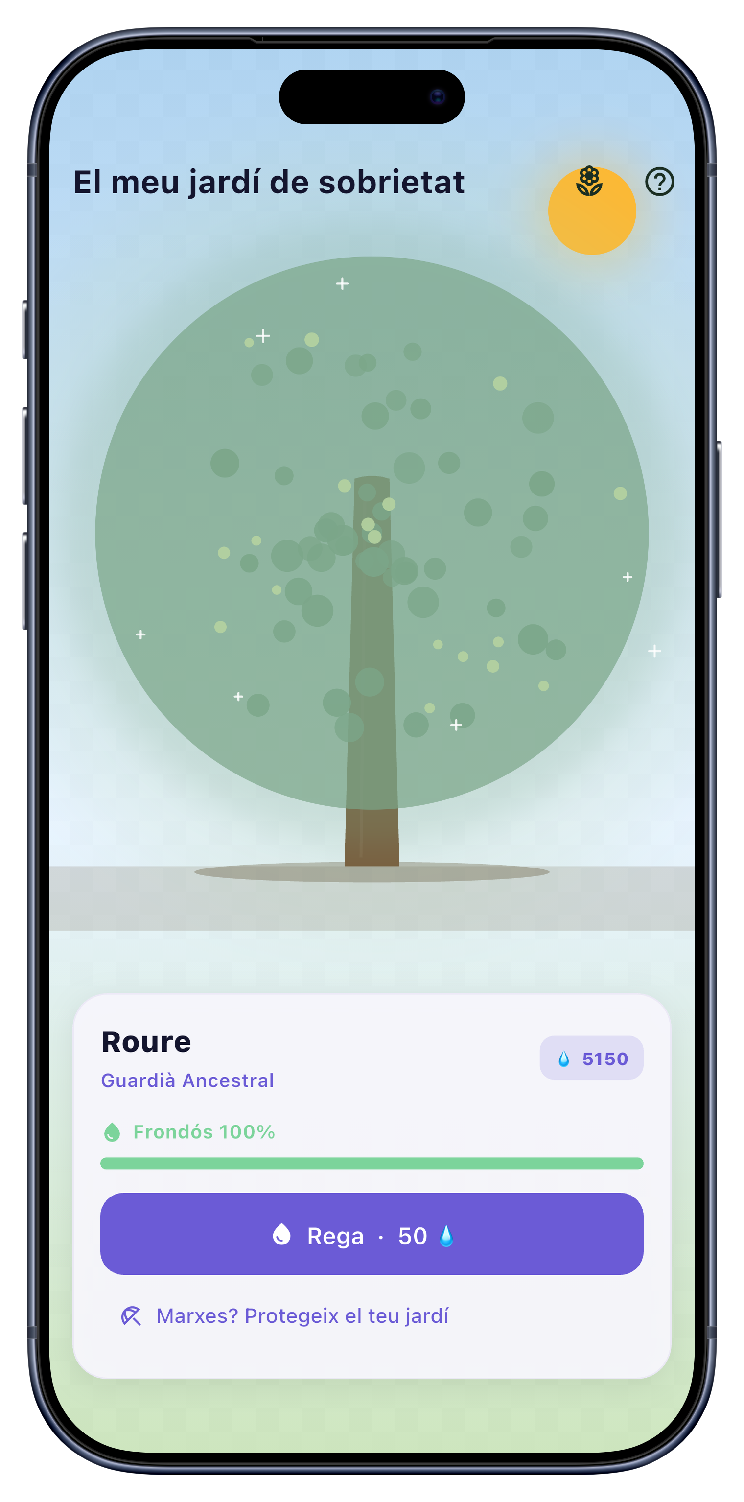 Jardí screen of Sober Tracker