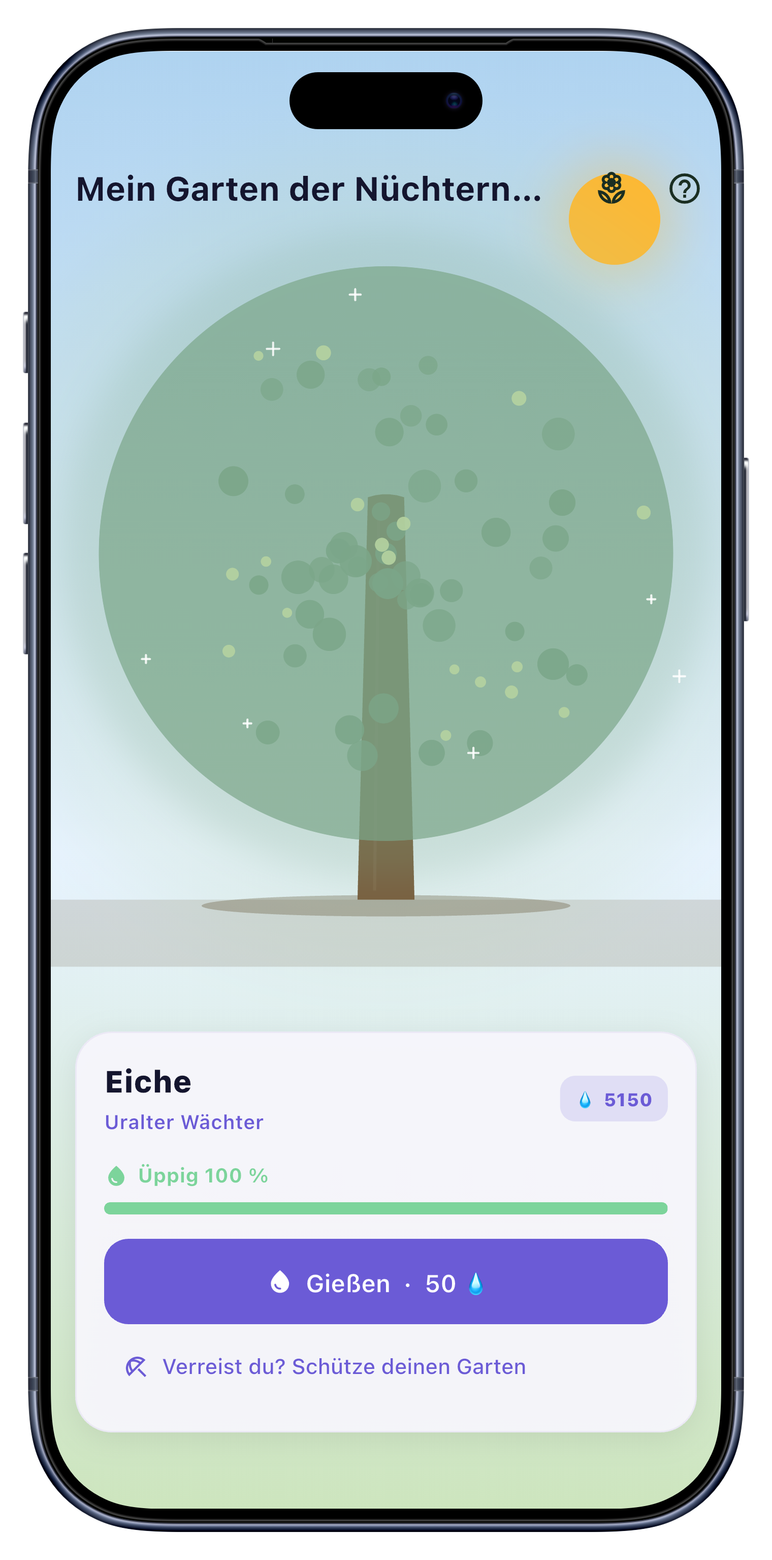 Garten screen of Sober Tracker