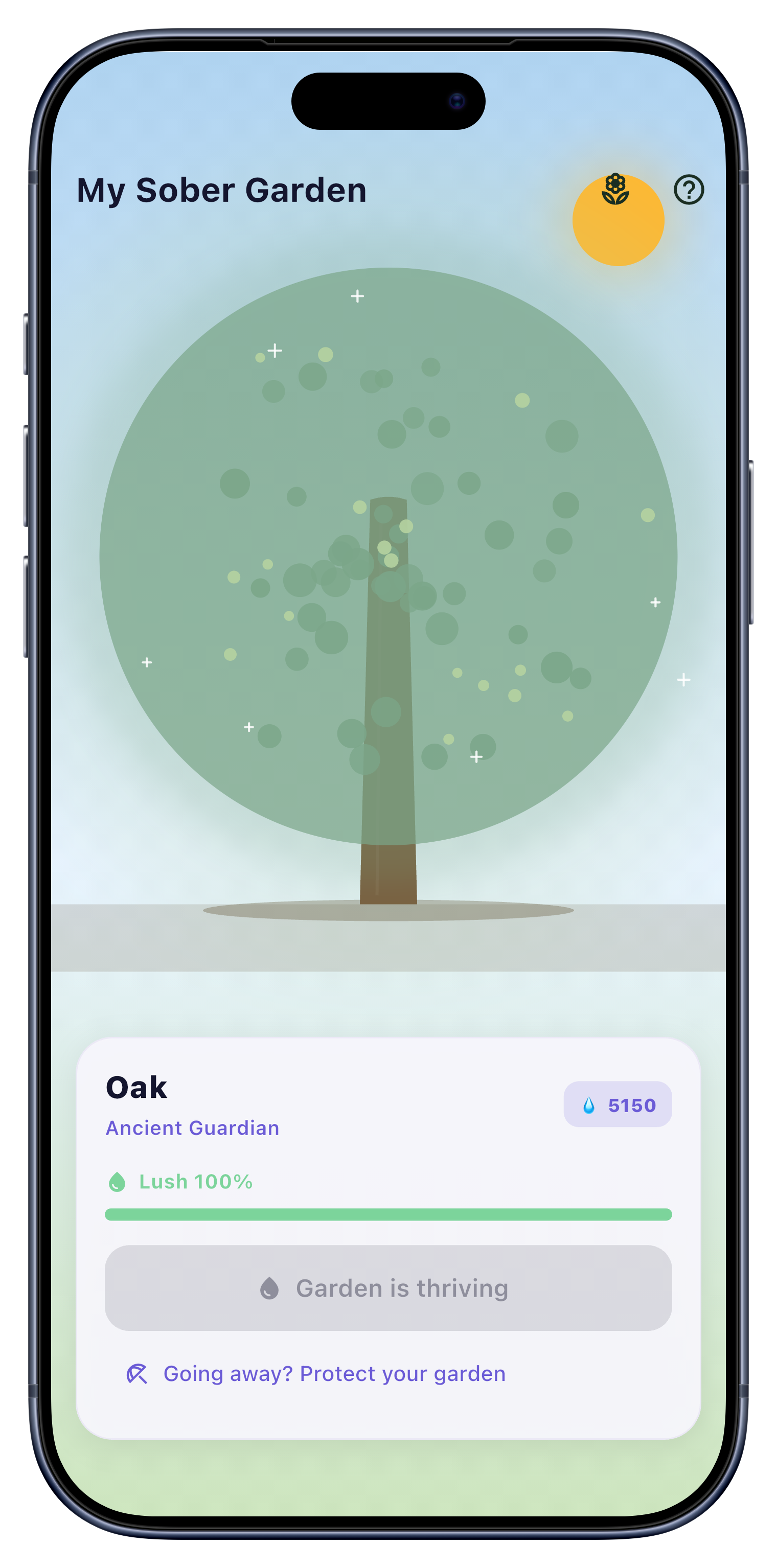 Garden screen of Sober Tracker