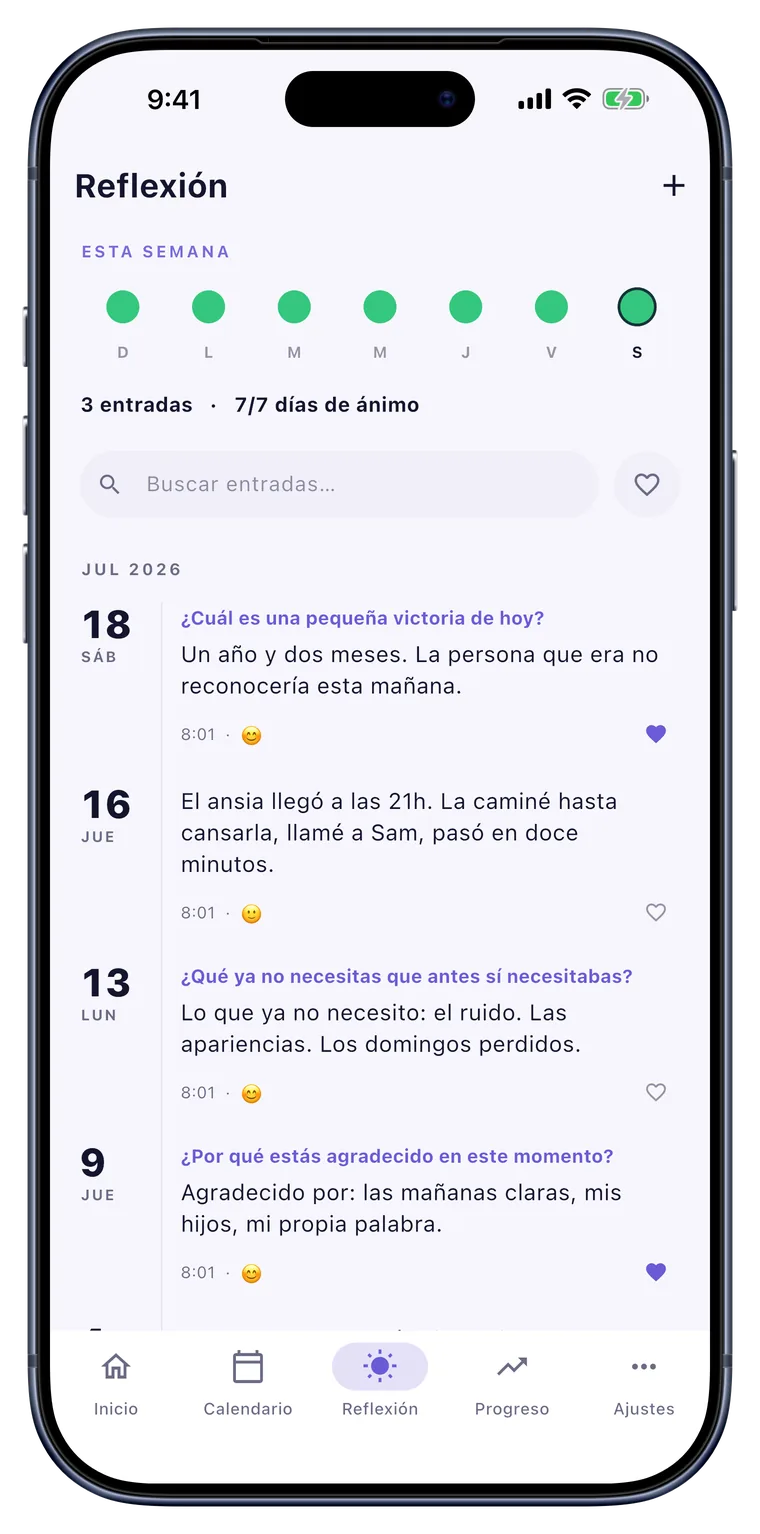 Reflexión: Ánimo, gratitud, antojos. En tus propias palabras.