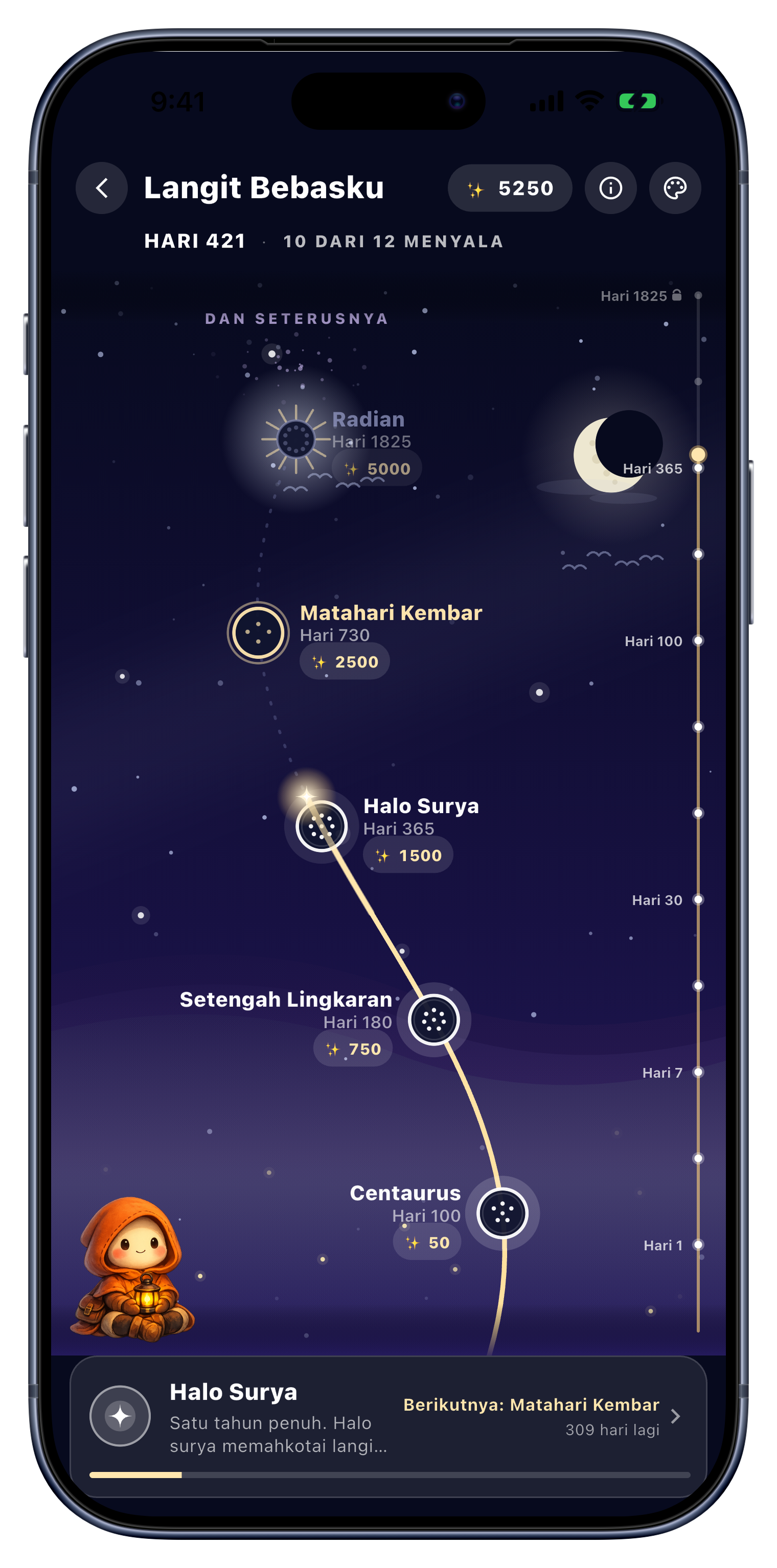 Langit screen of Sober Tracker