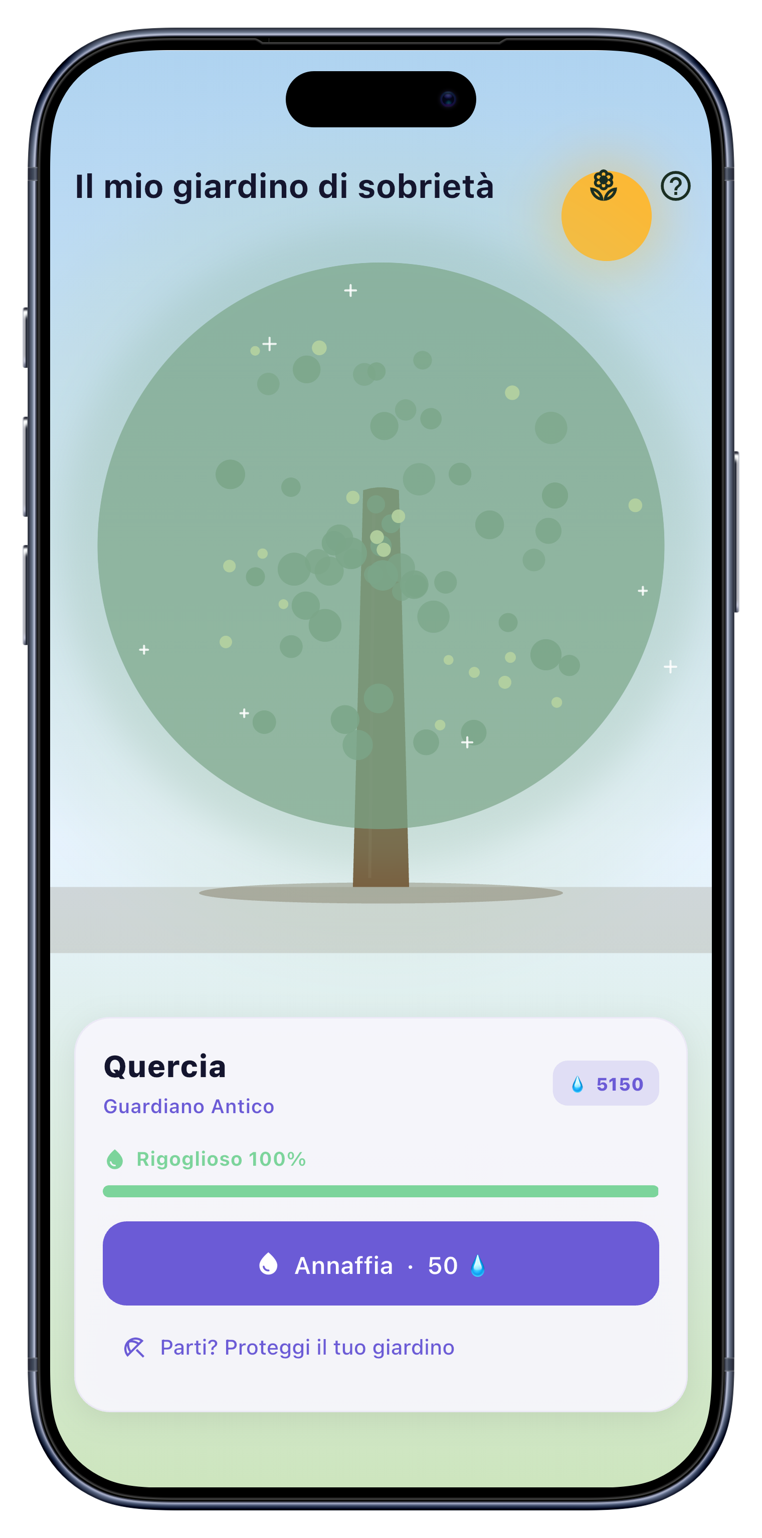 Giardino screen of Sober Tracker