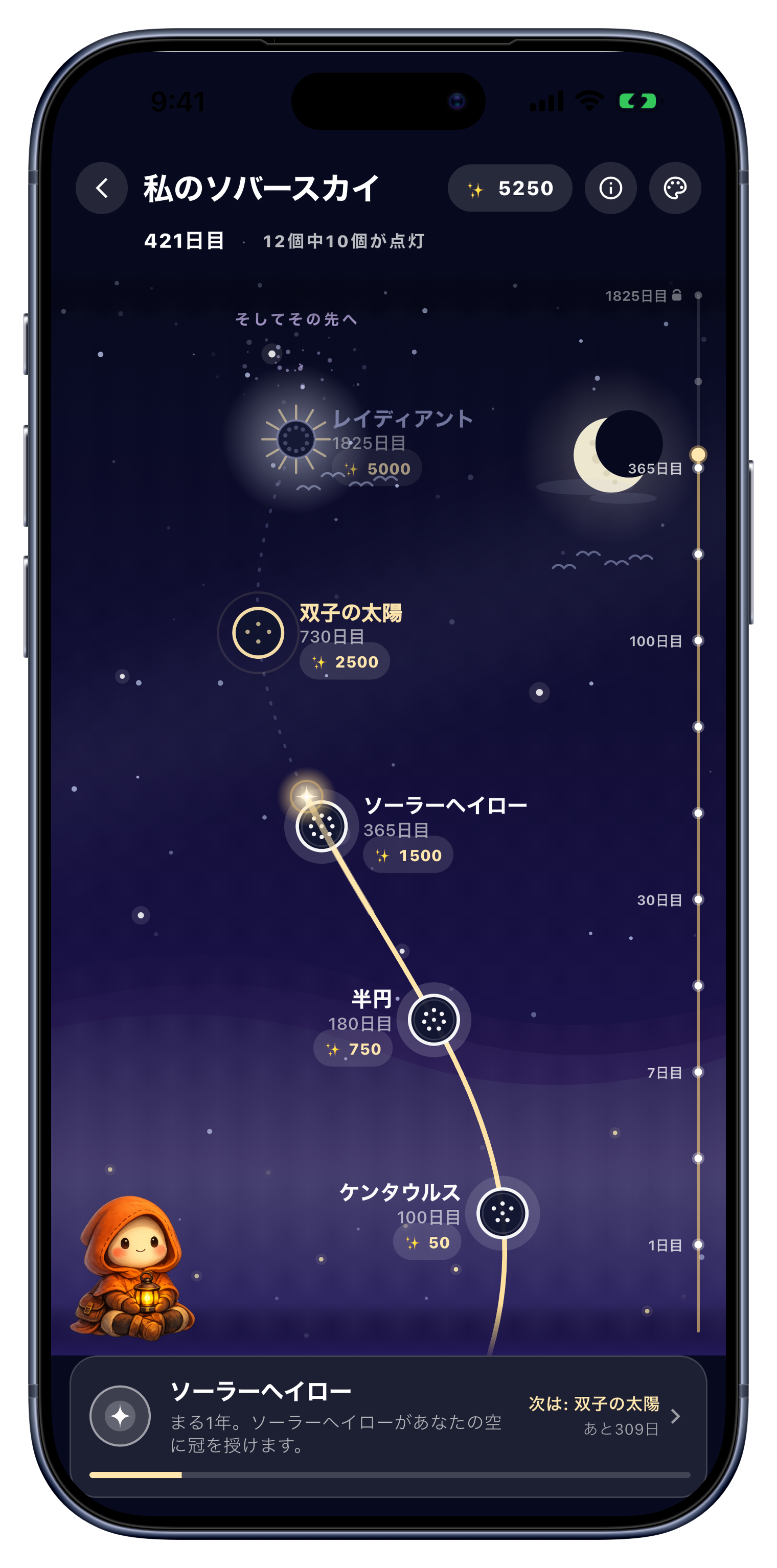 スカイ screen of Sober Tracker