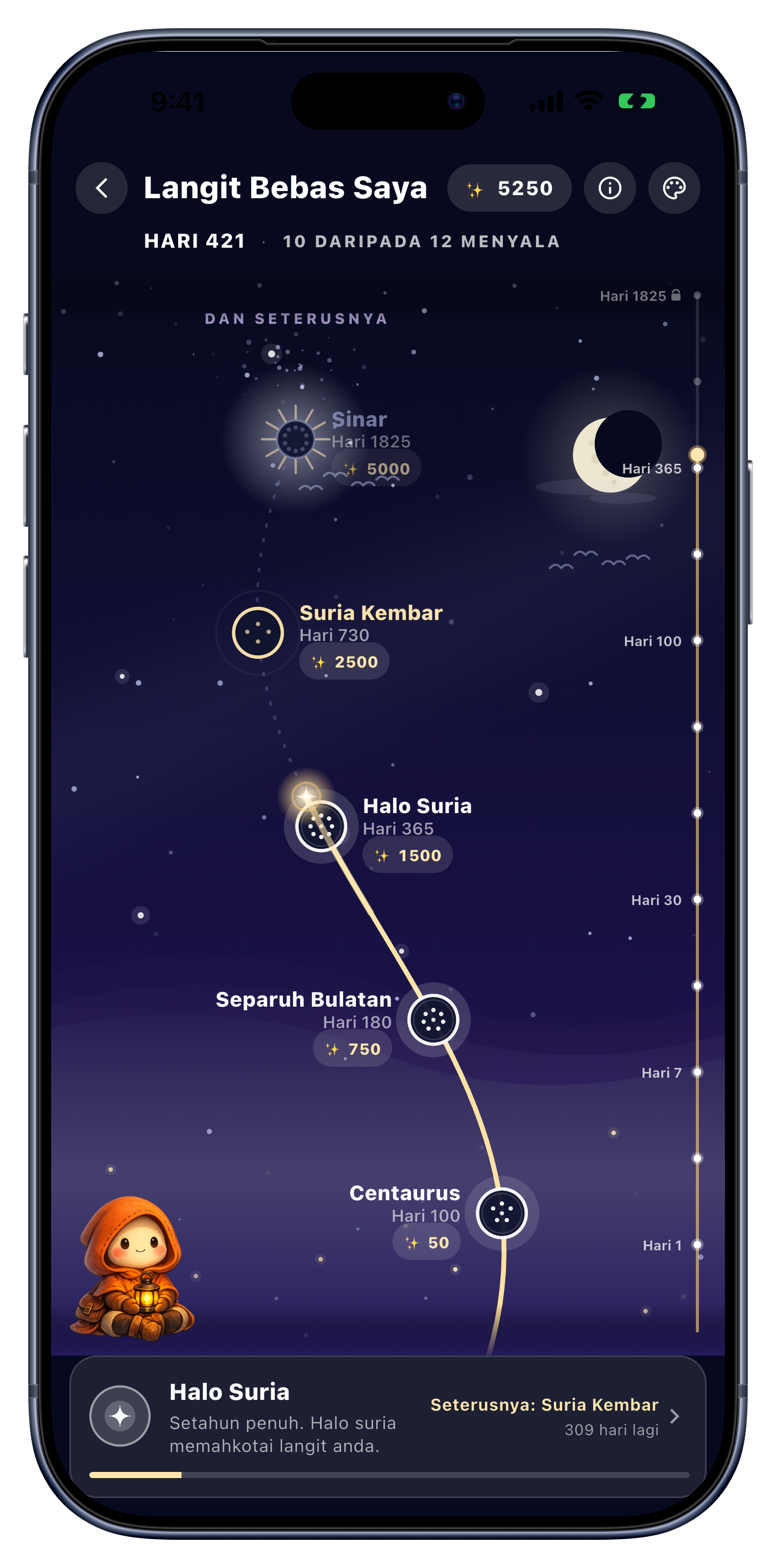 Langit screen of Sober Tracker