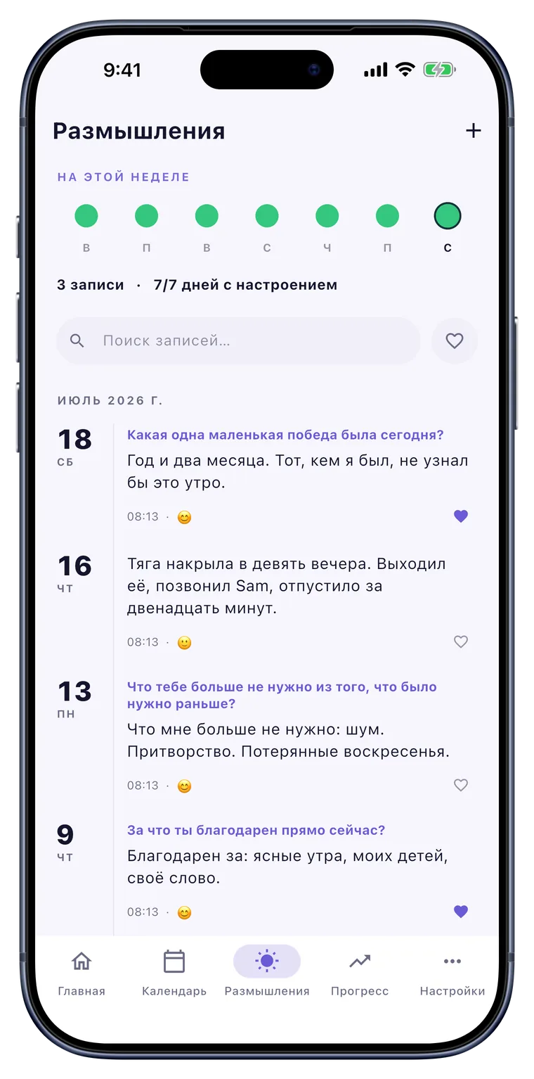 Размышления: Настроение, благодарность, тяга. Вашими словами.