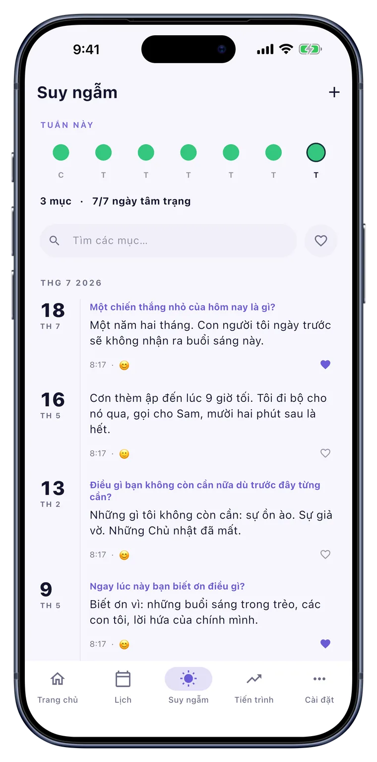Suy ngẫm: Cảm xúc, lòng biết ơn, cơn thèm. Bằng chính lời của bạn.